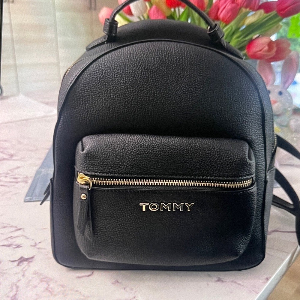 Tommy Black Mini Backpack